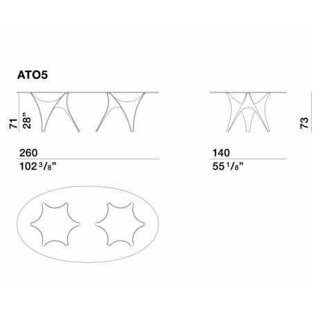 Molteni&C - Tavolo Arc in Vetro