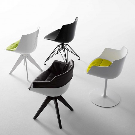 MDF Italia - Flow Chair pivotante - 4 Pieds LEM