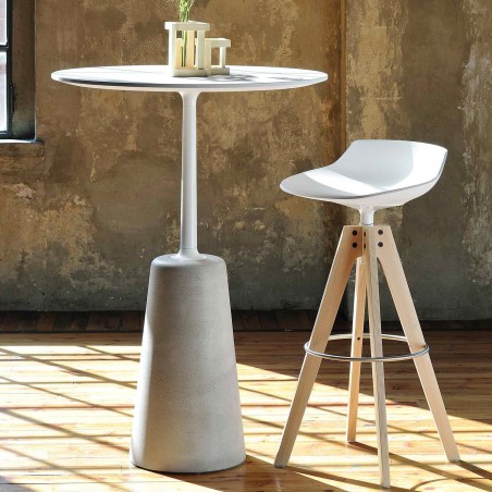 MDF Italia - Rock Table - base stretta in cemento naturale