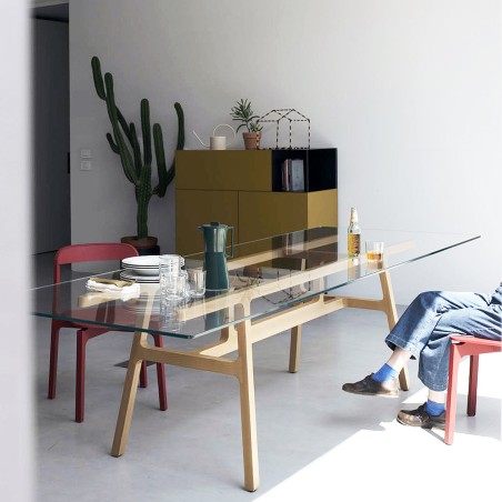Kristalia - Bottega Tavolo Rettangolare - Piano in Vetro