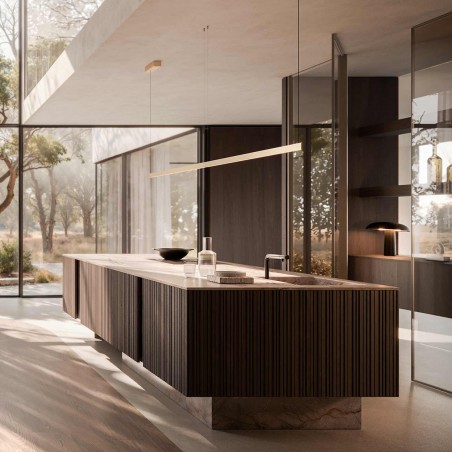 Modulnova - Vertical + Bilico Pietra + Glass Kitchen
