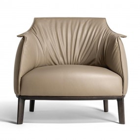 Poltrona Frau - Archibald Armchair with wood basement